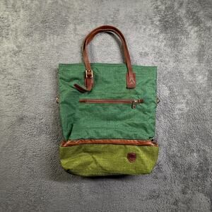 TOURBON Canvas Pannier Rear Rack Shoulder Bag Insulated Pocket Green 18x15